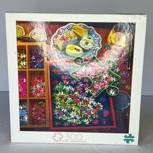Buffalo Games New & Sealed 300 Pcs Puzzle 'Relaxing with a Puzzle" Box Damage